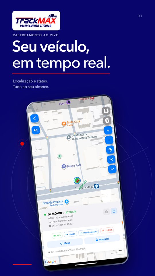 App TrackMax PRO: Tempo real
