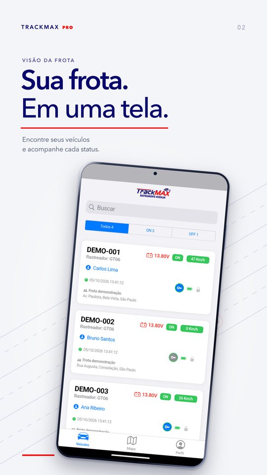 App TrackMax PRO: Frota